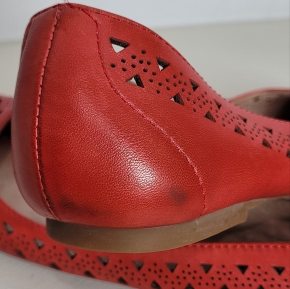 Miz Mooz NYC Red Bombay Cutout Pointed Toe Ballet Flats - Size 7 - 7.5 (7/37.5) - Picture 12 of 15
